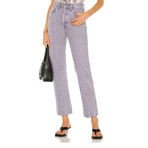 AGOLDE 90's Pinch Waist High Rise Straight Jeans Size 27 Ashberry Gray Purple